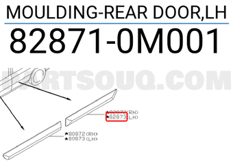 Nissan 828710M001 MOULDING-REAR DOOR,LH