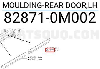 Nissan 828710M002 MOULDING-REAR DOOR,LH