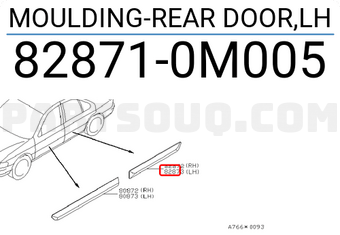 Nissan 828710M005 MOULDING-REAR DOOR,LH