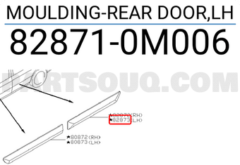 Nissan 828710M006 MOULDING-REAR DOOR,LH