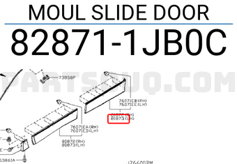 Nissan 828711JB0C MOUL SLIDE DOOR