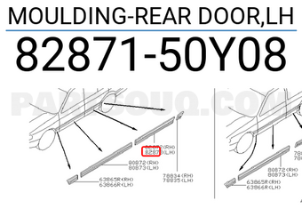 Nissan 8287150Y08 MOULDING-REAR DOOR,LH