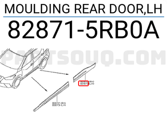 Nissan 828715RB0A MOULDING REAR DOOR,LH