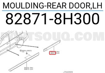 Nissan 828718H300 MOULDING-REAR DOOR,LH