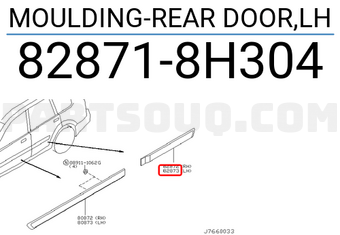 Nissan 828718H304 MOULDING-REAR DOOR,LH