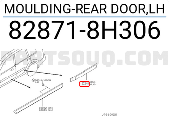 Nissan 828718H306 MOULDING-REAR DOOR,LH
