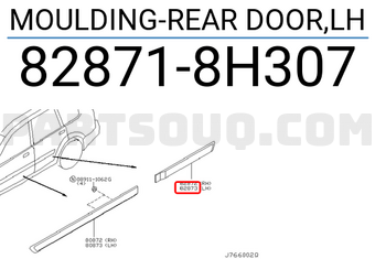 Nissan 828718H307 MOULDING-REAR DOOR,LH