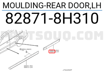 Nissan 828718H310 MOULDING-REAR DOOR,LH