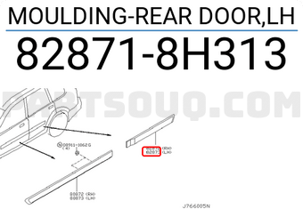 Nissan 828718H313 MOULDING-REAR DOOR,LH