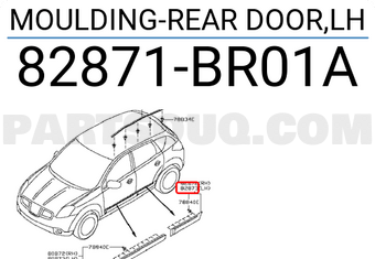 Nissan 82871BR01A MOULDING-REAR DOOR,LH