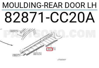 Nissan 82871CC20A MOULDING-REAR DOOR LH