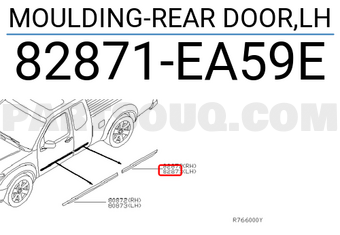 Nissan 82871EA59E MOULDING-REAR DOOR,LH