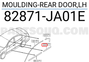 Nissan 82871JA01E MOULDING-REAR DOOR,LH