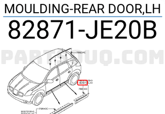 Nissan 82871JE20B MOULDING-REAR DOOR,LH