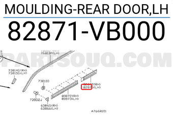 Nissan 82871VB000 MOULDING-REAR DOOR,LH