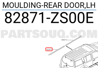 Nissan 82871ZS00E MOULDING-REAR DOOR,LH