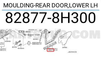 Nissan 828778H300 MOULDING-REAR DOOR,LOWER LH