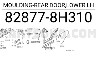 Nissan 828778H310 MOULDING-REAR DOOR,LOWER LH