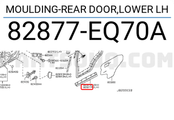 Nissan 82877EQ70A MOULDING-REAR DOOR,LOWER LH