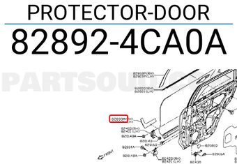 Nissan 828924CA0A PROTECTOR-DOOR