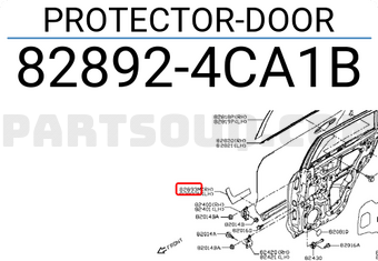Nissan 828924CA1B PROTECTOR-DOOR