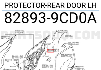 Nissan 828939CD0A PROTECTOR-REAR DOOR LH