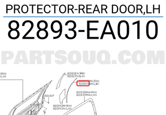 Nissan 82893EA010 PROTECTOR-REAR DOOR,LH