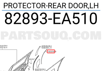 Nissan 82893EA510 PROTECTOR-REAR DOOR,LH