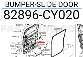 Nissan 82896CY020 BUMPER-SLIDE DOOR