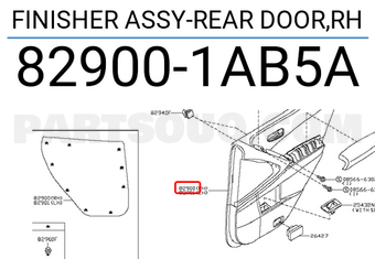 Nissan 829001AB5A FINISHER ASSY-REAR DOOR,RH