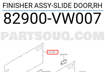 Nissan 82900VW007 FINISHER ASSY-SLIDE DOOR,RH