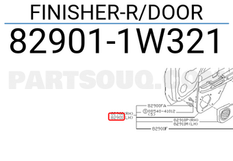 Nissan 829011W321 FINISHER-R/DOOR