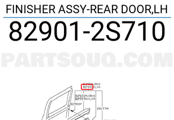 Nissan 829012S710 FINISHER ASSY-REAR DOOR,LH