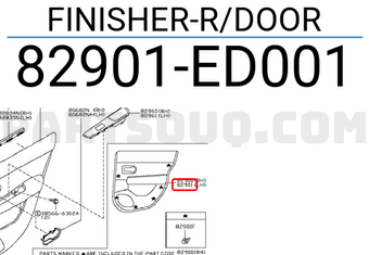 Nissan 82901ED001 FINISHER-R/DOOR