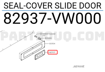 Nissan 82937VW000 SEAL-COVER SLIDE DOOR