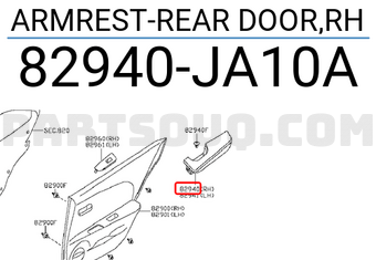 Nissan 82940JA10A ARMREST-REAR DOOR,RH