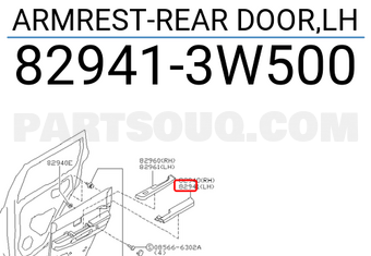 Nissan 829413W500 ARMREST-REAR DOOR,LH