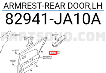 Nissan 82941JA10A ARMREST-REAR DOOR,LH