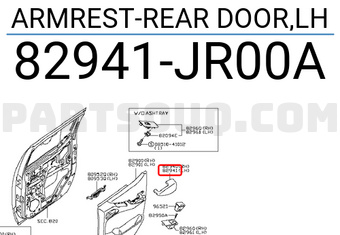 Nissan 82941JR00A ARMREST-REAR DOOR,LH
