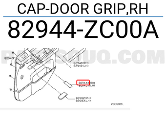Nissan 82944ZC00A CAP-DOOR GRIP,RH