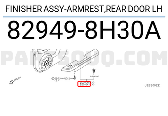 Nissan 829498H30A FINISHER ASSY-ARMREST,REAR DOOR LH