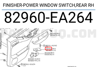 Nissan 82960EA264 FINISHER-POWER WINDOW SWITCH,REAR RH