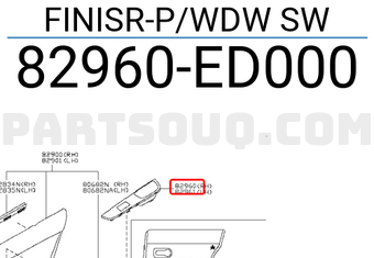 Nissan 82960ED000 FINISR-P/WDW SW