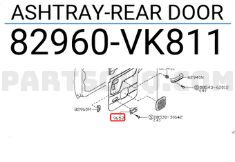 Nissan 82960VK811 ASHTRAY-REAR DOOR