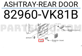 Nissan 82960VK81B ASHTRAY-REAR DOOR