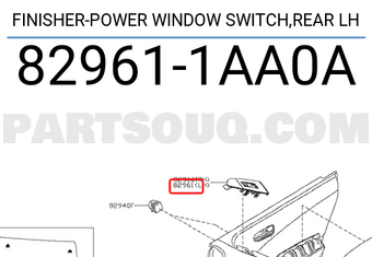 Nissan 829611AA0A FINISHER-POWER WINDOW SWITCH,REAR LH