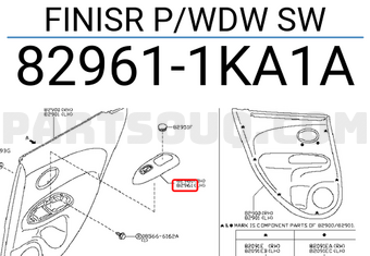 Nissan 829611KA1A FINISR P/WDW SW