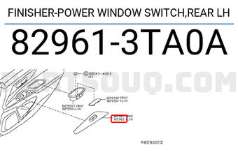 Nissan 829613TA0A FINISHER-POWER WINDOW SWITCH,REAR LH