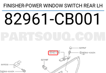 Nissan 82961CB001 FINISHER-POWER WINDOW SWITCH REAR LH