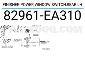 Nissan 82961EA310 FINISHER-POWER WINDOW SWITCH,REAR LH